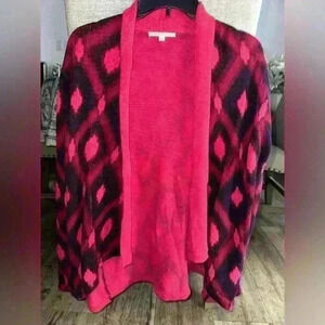 Gap Women's L Hot Pink Draped Open Front Cardigan Sweater